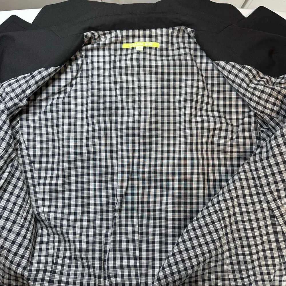 Gianni Bini Blazer Jacket Sz 6 Black One Button Contrast‎ Lining Career Business